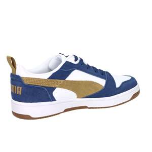 Sneakers da Uomo Puma Bianche Blu Oro in Pelle Scamosciata Scarpe Casual Basse - Product Image 5