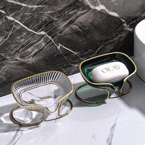 Rong An Soap Dish Transparent Green PS Material With Drainage For Bathroom Kitchen Use - Product Image 3