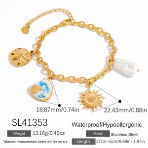Pulsera de Acero Inoxidable con Baño de Oro de 18K para Mujer, Accesorios de Lujo Ligero de Alta Gama, Pulseras de Cadena y Eslabones de Moda - Product Image 6