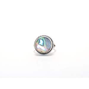 Venta al por mayor de fábrica, anillo de concha de abulón, anillo de piedras preciosas, joyería de plata Bohemia, anillo hecho a mano de fabricante indio - Product Image 2