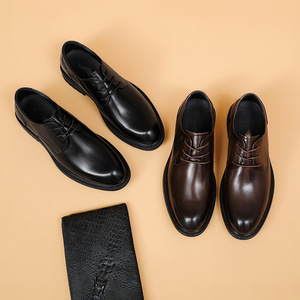 Nouvelle collection printemps, chaussures en cuir pour hommes, cuir véritable, chaussures de ville et décontractées, chaussures Derby formelles, chaussures de travail et de déplacement - Product Image 4