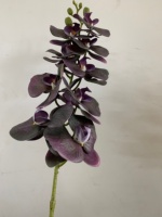 Fleurs d'orchidées artificielles, orchidées au toucher réel, latex, longues tiges, branches de phalaenopsis, 9 têtes d'orchidées pour mariage, décoration de la maison, décoration de mariage
