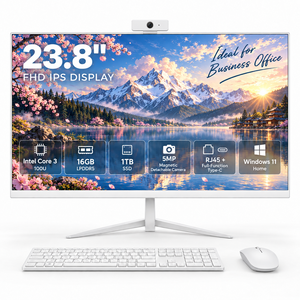 คอมพิวเตอร์ออลอินวัน <span class=keywords><strong>Ultra</strong></span> <span class=keywords><strong>Slim</strong></span> ขนาด 23.8 นิ้ว สีขาว พร้อมโปรเซสเซอร์ Intel Core 3 100U AI หน่วยความจำ 12GB ความจุ 512TB กล้องถอดได้แบบแม่เหล็ก - Product Image 1