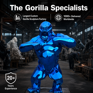 Estatua de <span class=keywords><strong>Gorila</strong></span> Gigante Personalizada de Tamaño Real, Escultura de Animal de FRP para Exteriores, Decoración para Parques Temáticos, Zoológicos y Entradas de Centros Comerciales - Product Image 2