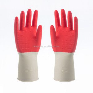 Gants ménagers de haute qualité, gants de cuisine, gants ménagers CE, imperméables, gants complets pour femmes, à bas prix, blanc, rouge et blanc, 30 cm - Product Image 5