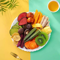 Chips de fruits et légumes lyophilisés complets Snack Mélange de gombo Champignon Légumes séchés Teneur nutritionnelle élevée