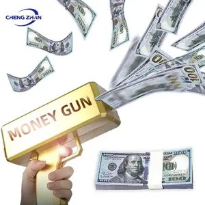 Amazon Hot Sell Wholesale Golden Money Toy Gun for Party Gold Golden Money Gun Make Cash Money Shot Spray