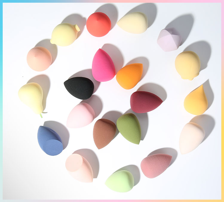 Customized Logo Mix Colors Multi Shapes Latex Free Beauty Make Up Sponge Pink Red Yellow Cosmetic Puff Makeup Sponges Blender