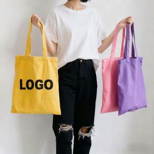 Sac fourre-tout en toile de coton de luxe de grande taille, couleur personnalisée, durable, avec impression de logo pour les femmes, pour le shopping - Product Image 2