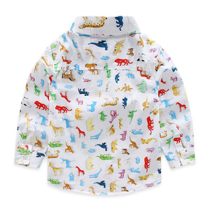 Vêtements de boutique pour enfants en gros, chemises à manches longues pour enfants, imprimées avec des animaux 3D, en polyester/coton, séchage rapide, respirantes, douces - Product Image 2