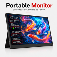 Moniteur portable professionnel sans fil 15,6 pouces FHD 1080P IPS avec support intégré et double haut-parleur, deuxième écran pour ordinateur portable professionnel