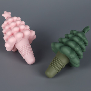 Bouchons de bouteille en silicone pour arbre de Noël, anti-fuite, pour la conservation du vin, multicolores - Product Image 3