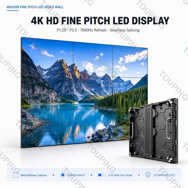 Indoor P1.25-P2.5 Micro LED Video Wall 4K COB Display with HDR10+ 120Hz 5-Year Warranty for Conference Rooms