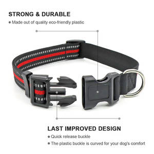 रात दृश्य कुत्ते कॉलर परावर्तक स्ट्रिप्स टिकाऊ पॉलिएस्टर पालतू कॉलर समायोज्य नेकबैंड तैयार स्टॉक थोक - Product Image 2