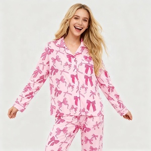 Set di abbigliamento da salotto Oversize in pigiama da donna in cotone di bambù personalizzato 2 pezzi estivi da donna - Product Image 4