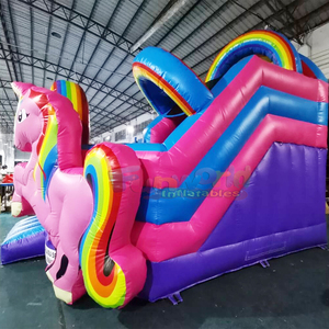 Outdoor party jumping bouncy castle with slide combo jumper castillo hinchable <b>inflatable</b> unicorn playground - Product Image 3
