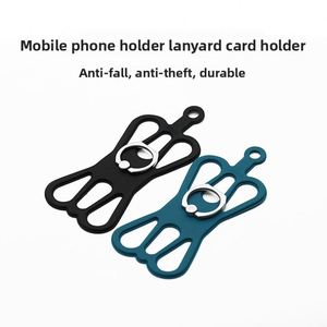 Cordon de téléphone universel réglable en silicone avec porte-cartes et support anneau, sangle élastique pour le cou, cordon de suspension - Product Image 3