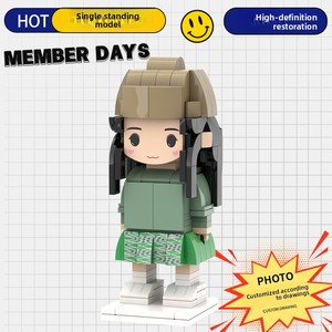 Puzzles photo personnalisés en blocs ABS DIY, compatibles avec les briques, pour portraits de personnages, photos de couple, figurines d'anniversaire - Product Image 6