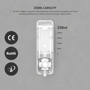 Distributeur de <span class=keywords><strong>savon</strong></span> à mains mural 2-en-1 rechargeable en ABS pour lavage corporel, shampooing et sèche-cheveux dans la salle de bain - Product Image 4