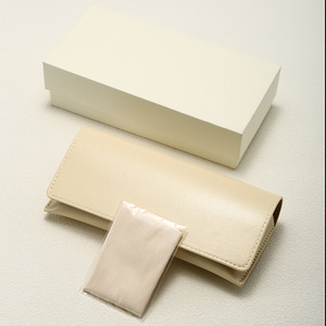 Beige Color Vintage Sunglasses Eyewear <strong>Eyeglass</strong> PU Case Protective <strong>Holder</strong> with Box and Cloth - Product Image 1
