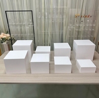 Supports d'affichage de cube en acrylique carrés-Support de collation de gâteau de pause de thé de repas froid pour la nourriture de buffet pour la présentation de nourriture