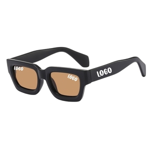 Gafas de Sol de Diseño de Lujo con Función de Visión Nocturna, Montura Cuadrada Retro Pequeña y Gruesa, Lentes de Color con Logotipo, Protección UV400 - Product Image 1