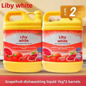 Detersivo per Piatti al Bicarbonato di Sodio e Pompelmo Naturale Liby, Bottiglia da 1Kg, Forte Sgrassante, Fragranza Fresca, per Uso Domestico e Alberghiero Quotidiano - Product Image 5