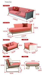 Sofá de madera personalizable con diseño de capa, sillón de 2 a 3 plazas - Product Image 4