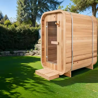 Jacuzzi Exterior Cúbico de Cedro Rojo para 1-6 Personas, con Calefacción Eléctrica, Panel de Control Computarizado, Madera de Hemlock Sólida, Función de Vapor Seco