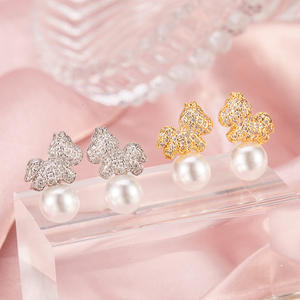 Aretes de acero inoxidable al por mayor, juego de aretes de moissanita, aretes de plata 925, aretes colgantes en oro y plata - Product Image 1