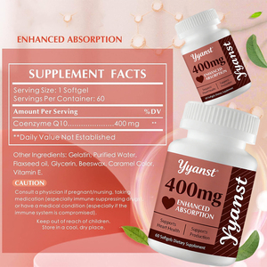 Cápsulas de COQ-10 Certificadas para la Salud del Corazón, Promueven la Energía y la Resistencia, Mejor Absorción, Muestra Gratis, Personalizable, Compatible con OEM/ODM - Product Image 5