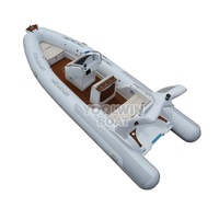 Perahu karet RIB fiberglass tugas berat PVC 580 Leisure Cruising untuk memancing & olahraga air/kesenangan keluarga 30 Knots