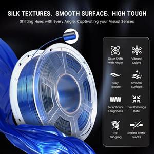 Filament d'imprimante 3D SUNLU SILK double et triple couleur 5KG 1kg/rouleau 1,75 mm Précision dimensionnelle +/- 0,02 mm 2,2 LBS (1KG) - Product Image 5