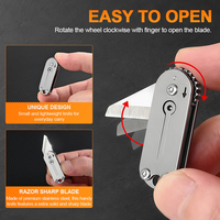 Couteau pliant mini en acier inoxydable 3Cr13 à roue dentée, directement de l'usine, porte-clés, coupe-usage de poche EDC, faible MOQ, logo personnalisé
