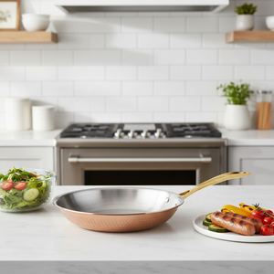 Poêles en acier inoxydable triple couche sans revêtement, dimensions 8/10/12 pouces, ustensiles de cuisine pour frire - Product Image 1