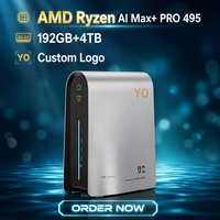 Mini PC 8K Quad Display AMD Ryzen AI Max+ PRO 495 RAM 192GB VRAM 160GB Dual USB4 OEM Grosir Komputer Mini dalam Jumlah Besar