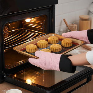 Longues maniques de <span class=keywords><strong>four</strong></span> professionnelles en silicone avec doublure matelassée, accessoires pour barbecue, friteuse, fumoir, <span class=keywords><strong>Weber</strong></span>, <span class=keywords><strong>pizza</strong></span>, micro-ondes - Product Image 6