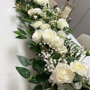 Стол на заказ искусственный цветок свадебное украшение Роскошный зеленый стол бегун для обеденного цветочного бегуна - Product Image 5