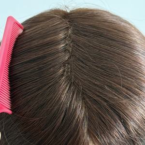 Postizo de <span class=keywords><strong>Cabello</strong></span> con Frente de Encaje Francés Decolorado y Base de PU para <span class=keywords><strong>Mujer</strong></span>, Venta al por Mayor, <span class=keywords><strong>Cabello</strong></span> Q6 # 3 - Product Image 4