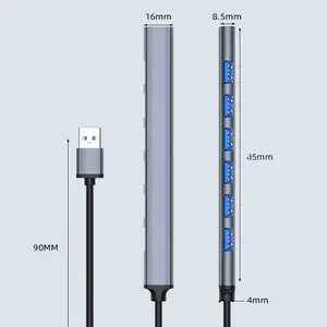 Concentrador de red 7 en 1 con usb 3,0, Adaptador tipo c, multipuerto, divisor, 7 en 1, estación de acoplamiento usb 3,0 para <span class=keywords><strong>HUAWEI</strong></span>, Xiaomi, Samsung, Macbook PC - Product Image 3