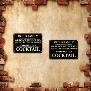 Letrero Metálico Divertido con Diseño de Cóctel Familiar Loco para Decoración de Pared de Bar, Cafetería, Sala de Estar, Estilo Retro Vintage, Regalo - Product Image 3