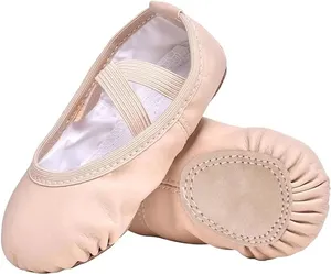 Venta al por mayor de cuero PU suave zapatos de Ballet zapatillas de Ballet zapatos de baile para niñas mujeres adultos niños