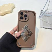 Coque de téléphone antichoc en TPU avec motif artistique ethnique pour iPhone 17/16/15/14/13, style rétro inspiré du Persan, personnalisable avec n'importe quelle image
