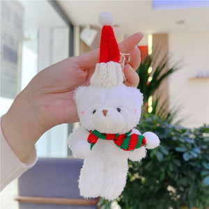 Joli ours en peluche de Noël, pendentif de sac, ornement suspendu pour la décoration de la veille de Noël, porte-clés <span class=keywords><strong>Petit</strong></span> <span class=keywords><strong>Chaperon</strong></span> <span class=keywords><strong>Rouge</strong></span> - Product Image 5