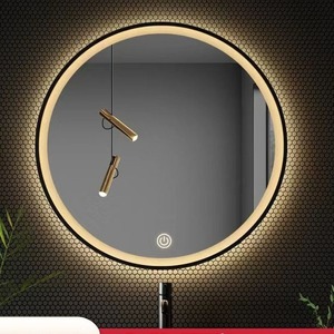 Aluminum Frame LED Luminous <strong>Light</strong> Mirror Wash Basin Wall Hanging Round Mirror <strong>Bathroom</strong> Smart <strong>Bathroom</strong> Mirror - Product Image 3