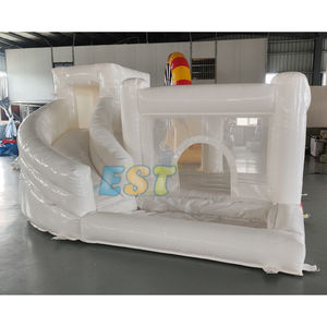 <span class=keywords><strong>Casa</strong></span> de rebote <span class=keywords><strong>blanca</strong></span> para <span class=keywords><strong>alquiler</strong></span> de fiestas con tobogán y pozo de bolas Castillo hinchable de boda para juegos suaves para interiores y exteriores para fiestas - Product Image 2