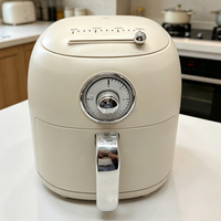 Friteuse à air manuelle RTS 4,5 L certifiée CE, design rétro classique en plastique, électrique, pour hôtels et usage domestique