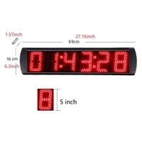 Jam Digital LED Stopwatch Elektronik Satu Sisi Segmen Solid untuk Kolam Renang Semi Indoor GX 5 Inch