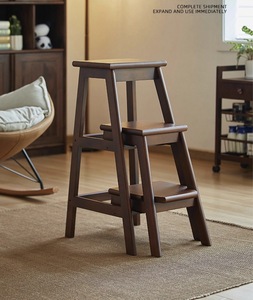 Chaise en bois massif multifonctionnelle, table d'appoint et échelle <span class=keywords><strong>3</strong></span> en <span class=keywords><strong>1</strong></span>, meubles pour la maison - Product Image 5