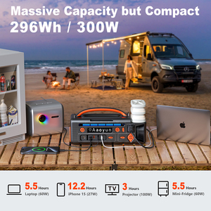 สถานีพลังงานสำรองแบบพกพาสำหรับครอบครัว ยี่ห้อ Aaoyun ความจุสูง 300W สำหรับใช้งานกลางแจ้งและกรณีฉุกเฉิน  แบบชาร์จไฟได้ รุ่น 320 ขนาดเล็ก - Product Image 4